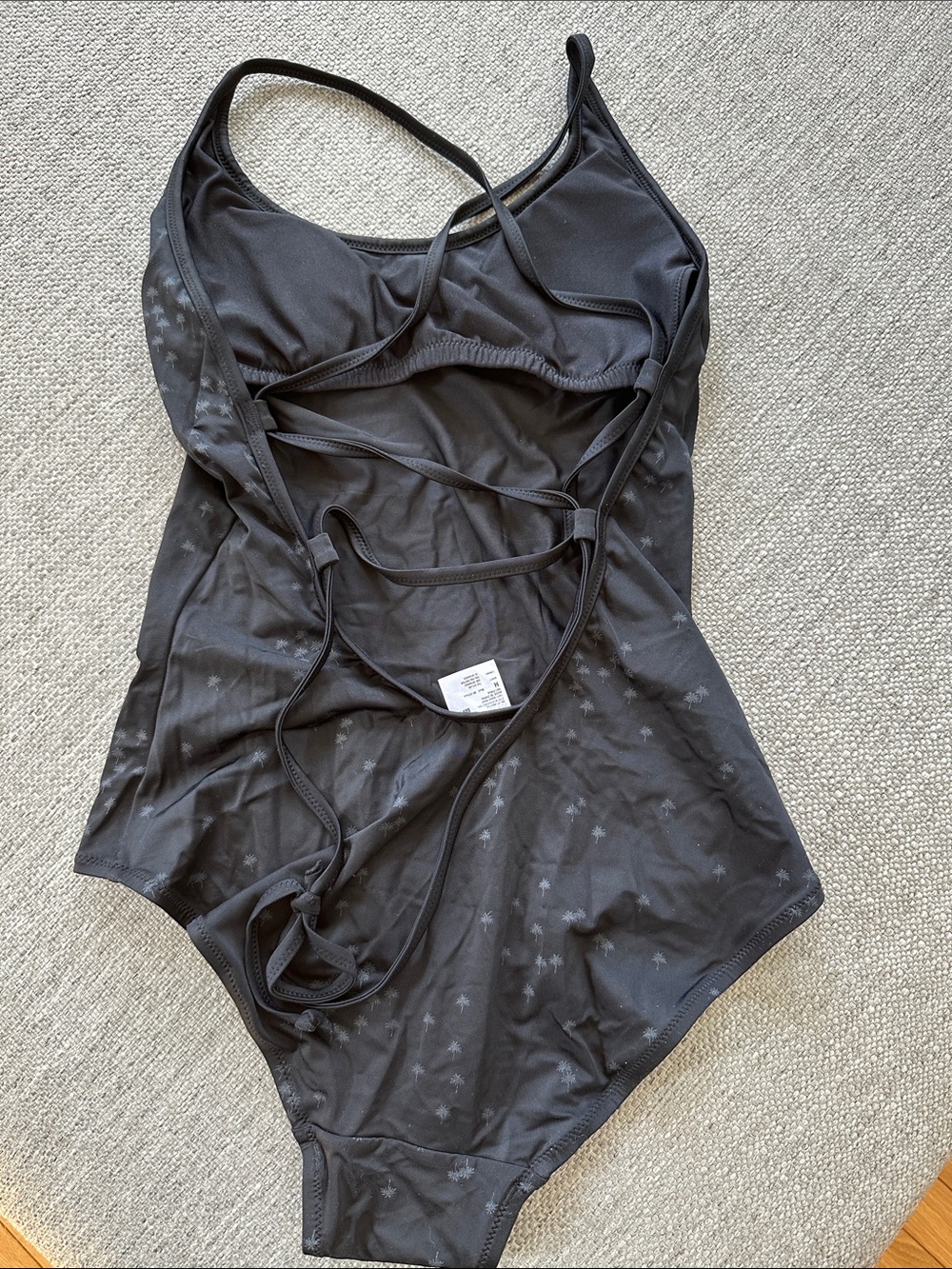 Uniqlo Black One-Piece Swimsuit with Strappy Back Detail